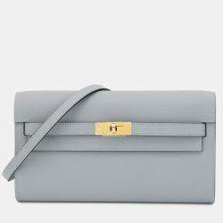 مملوكة مسبقًا Hermes Kelly Wallet Long To Go Green Pantan Epsom