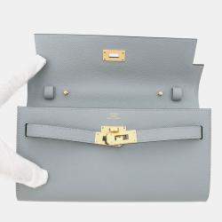 مملوكة مسبقًا Hermes Kelly Wallet Long To Go Green Pantan Epsom