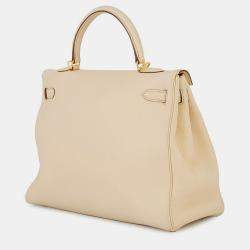 Pre Owned Hermes Kelly Retourne Parchement Togo Leather Size 35