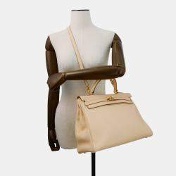 Pre Owned Hermes Kelly Retourne Parchement Togo Leather Size 35