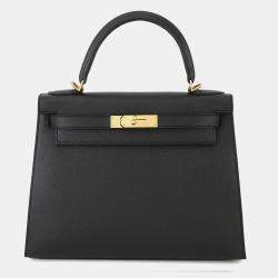 Pre Owned Hermes Kelly Sellier Black Epsom Size 28