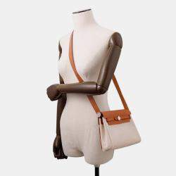 مملوكة مسبقًا هيرميس حقيبة هيرباج صغيرة الحجم قماش فوفه جلد فاش هنتر مع سحاب