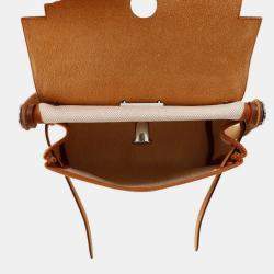 مملوكة مسبقًا هيرميس حقيبة هيرباج صغيرة الحجم قماش فوفه جلد فاش هنتر مع سحاب