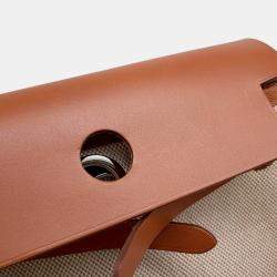 مملوكة مسبقًا هيرميس حقيبة هيرباج صغيرة الحجم قماش فوفه جلد فاش هنتر مع سحاب