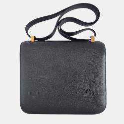 مملوكة مسبقًا Hermes Black Epsom Leather Constance 24 Shoulder Bag