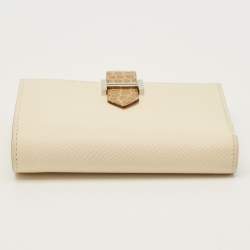 مملوكة مسبقًا Hermes Bearn Nata/Beige Sable Epsom Leather and Crocodile Compact Wallet
