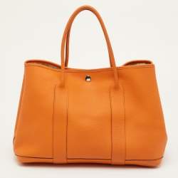 Pre Owned حقيبة هيرمس "جاردن بارتي 36" جلد نيجوندا برتقالي توت