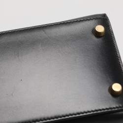 مملوكة مسبقًا حقيبة هيرمس كيلي سوليير 28 جلد كالف بوكس أسود إكسسوار مطلي ذهبي