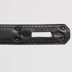 مملوكة مسبقًا حقيبة هيرمس كيلي سوليير 28 جلد كالف بوكس أسود إكسسوار مطلي ذهبي