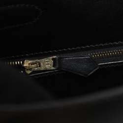 مملوكة مسبقًا حقيبة هيرمس كيلي سوليير 28 جلد كالف بوكس أسود إكسسوار مطلي ذهبي