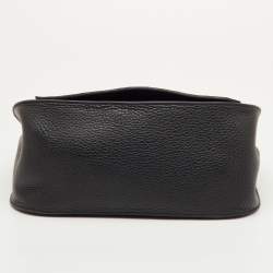 مملوكة مسبقًا Hermes Jypsiere 28 Palladium Finish Black Taurillon Clemence Leather Shoulder Bag