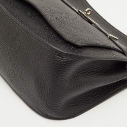 مملوكة مسبقًا Hermes Jypsiere 28 Palladium Finish Black Taurillon Clemence Leather Shoulder Bag