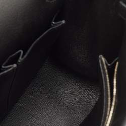 مملوكة مسبقًا Hermes Jypsiere 28 Palladium Finish Black Taurillon Clemence Leather Shoulder Bag