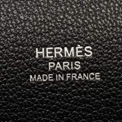 مملوكة مسبقًا Hermes Jypsiere 28 Palladium Finish Black Taurillon Clemence Leather Shoulder Bag