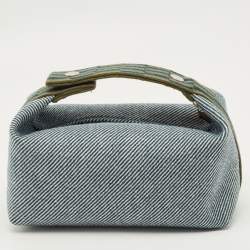 Pre Owned حقيبة هيرمس برايد أيه براك إتش نات كانفاس أبسي بلو