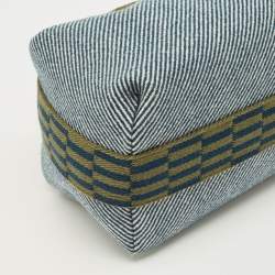 Pre Owned حقيبة هيرمس برايد أيه براك إتش نات كانفاس أبسي بلو