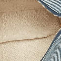 Pre Owned حقيبة هيرمس برايد أيه براك إتش نات كانفاس أبسي بلو