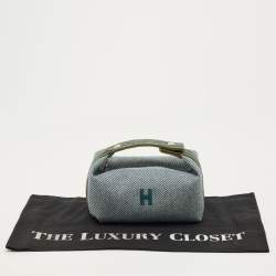 Pre Owned حقيبة هيرمس برايد أيه براك إتش نات كانفاس أبسي بلو