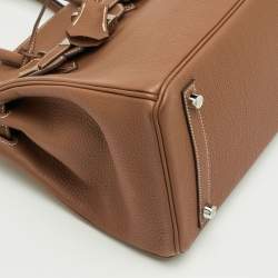 مملوكة مسبقًا Hermes Birkin 30 Gold Togo Leather Palladium Finish Bag
