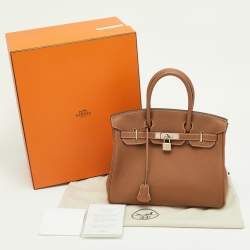 مملوكة مسبقًا Hermes Birkin 30 Gold Togo Leather Palladium Finish Bag