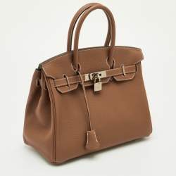 مملوكة مسبقًا Hermes Birkin 30 Gold Togo Leather Palladium Finish Bag