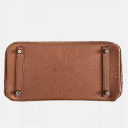 مملوكة مسبقًا Hermes Camel Ostrich Leather Gold Finish Birkin 30 Handbag