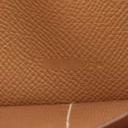 مملوكة مسبقًا محفظة طويلة هيرمس كيلي إبزوم جلد ذهبية طويلة