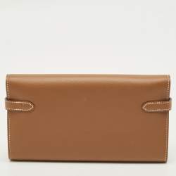 مملوكة مسبقًا محفظة طويلة هيرمس كيلي إبزوم جلد ذهبية طويلة