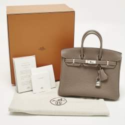 مملوكة مسبقًا حقيبة هيرمس بيركين 25 جلد إبسوم ذهبي إكسسوار مطلي بلاديوم