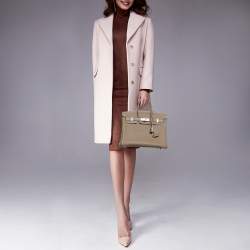 مملوكة مسبقًا حقيبة هيرمس بيركين 25 جلد إبسوم ذهبي إكسسوار مطلي بلاديوم