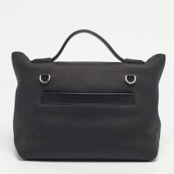 Pre Owned Hermès 24/24 29 Electrum Noir Matte Alligator and Togo Leather Bag