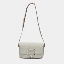 Pre Owned Hermès Della Cavalleria Elan Gris Pale Epsom Leather Shoulder Bag