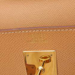 Pre Owned Hermes Kelly 32 Brown Courchevel Leather Shoulder Bag