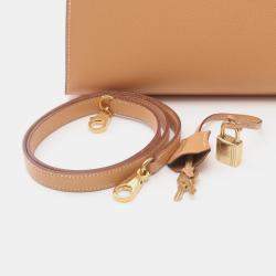 Pre Owned Hermes Kelly 32 Brown Courchevel Leather Shoulder Bag