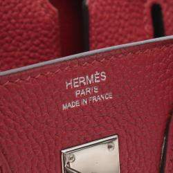 مملوكة مسبقًا حقيبة هيرمس بيركين 25 جلد توغو روج غرينات