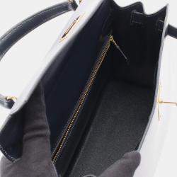 مملوكة مسبقًا Hermes Kelly 28 Blue Box Calf Leather Shoulder Bag