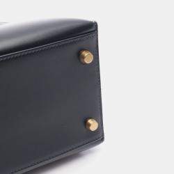 مملوكة مسبقًا Hermes Kelly 28 Blue Box Calf Leather Shoulder Bag