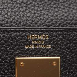 مملوكة مسبقًا Hermes Kelly 28 Black Togo Leather Shoulder Bag