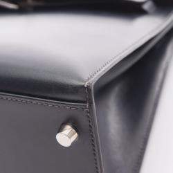 Pre Owned حقيبة كتف هيرمس كيلي جلد العجل لون أزرق بحري ٣٢