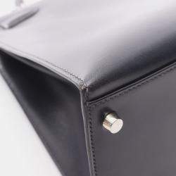 Pre Owned حقيبة كتف هيرمس كيلي جلد العجل لون أزرق بحري ٣٢