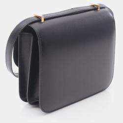 مملوكة مسبقًا Hermes Constance Mini Black Box Calf Leather Shoulder Bag