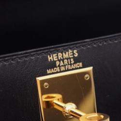 مملوكة مسبقًا حقيبة هيرمس كيلي 28 كتف جلد بوكس أسود عجول