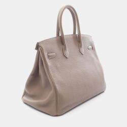 مملوكة مسبقًا Hermes Birkin 35 Etoupe Togo Leather Handbag