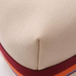 Pre Owned Hermes Bride-A-Brac GM Beige Orange Canvas Pouch