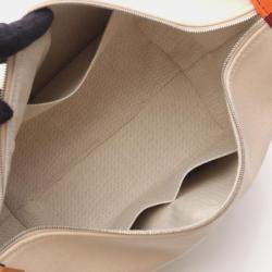 Pre Owned Hermes Bride-A-Brac GM Beige Orange Canvas Pouch