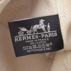 Pre Owned Hermes Bride-A-Brac GM Beige Orange Canvas Pouch