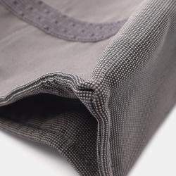 مملوكة مسبقًا حقيبة توت هيرمس هيرلاين وسط رمادي قماش نايلون