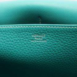 مملوكة مسبقًا حقيبة هيرمس هالزان جلد توريلون كليمونس أخضر كاتف