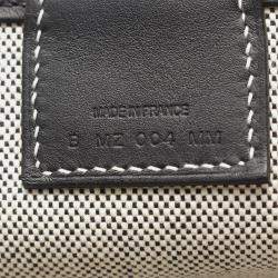 Pre Owned Hermes Steeple 25 Gray Black Toile H Canvas Swift Leather Tote Bag