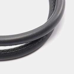 Pre Owned Hermes Steeple 25 Gray Black Toile H Canvas Swift Leather Tote Bag